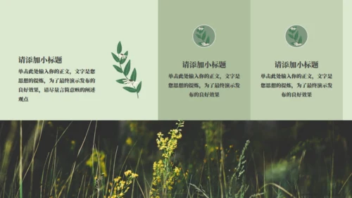 绿色小花工作计划通用PPT模板