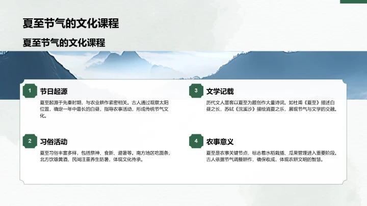 二十四节气夏至PPT模板