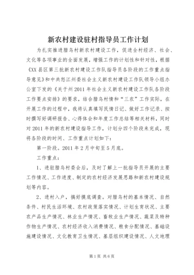 新农村建设驻村指导员工作计划 (5).docx