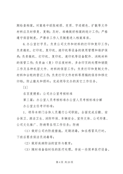 公司办公室考核标准.docx