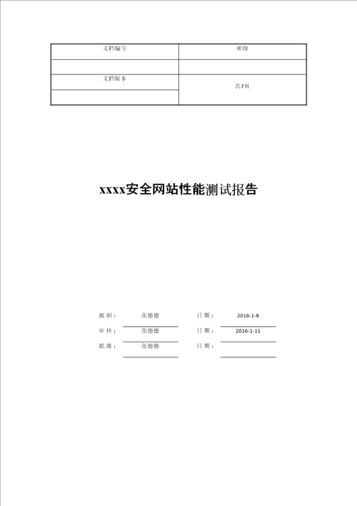 软件性能测试报告模版