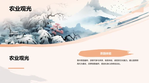 绿色国潮风贵州旅游景点介绍PPT模板