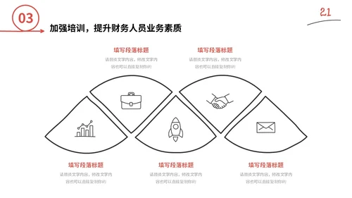 红色手绘简约插画财务工作总结预算决算金融工作汇报PPT