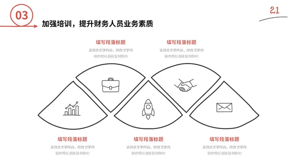 红色手绘简约插画财务工作总结预算决算金融工作汇报PPT