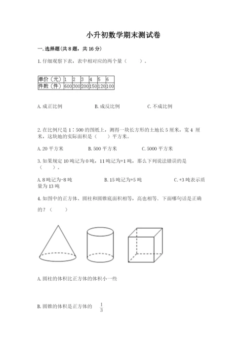 小升初数学期末测试卷（达标题）.docx