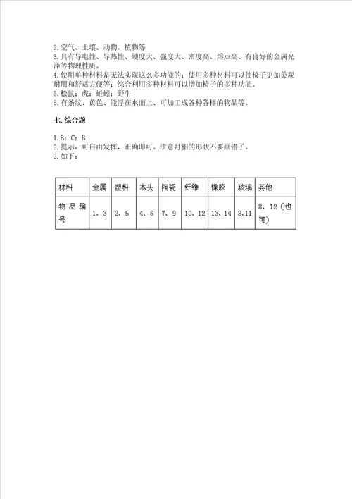 新教科版二年级上册科学期末测试卷带答案a卷