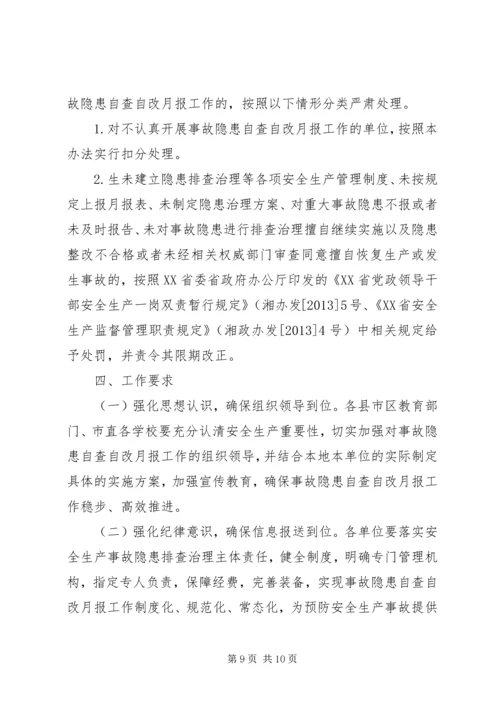 开展安全生产隐患自查自改月报工作计划 (2).docx