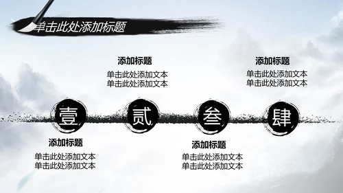 水墨武侠笑傲江湖水墨中国风PPT动态模板