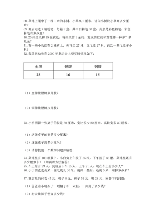 小学二年级上册数学应用题100道【必考】.docx