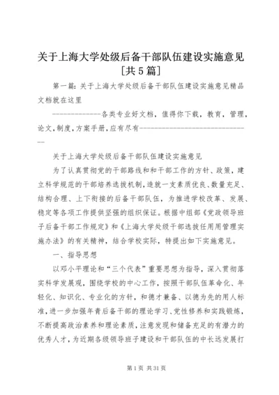 关于上海大学处级后备干部队伍建设实施意见[共5篇].docx