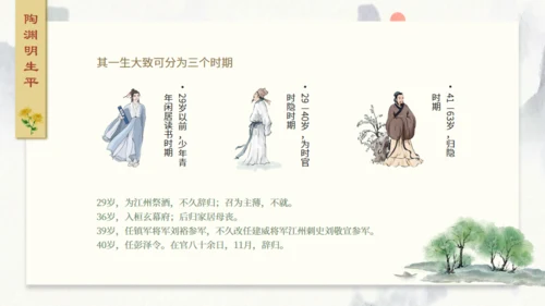 田园诗人陶渊明人物介绍通用PPT模板