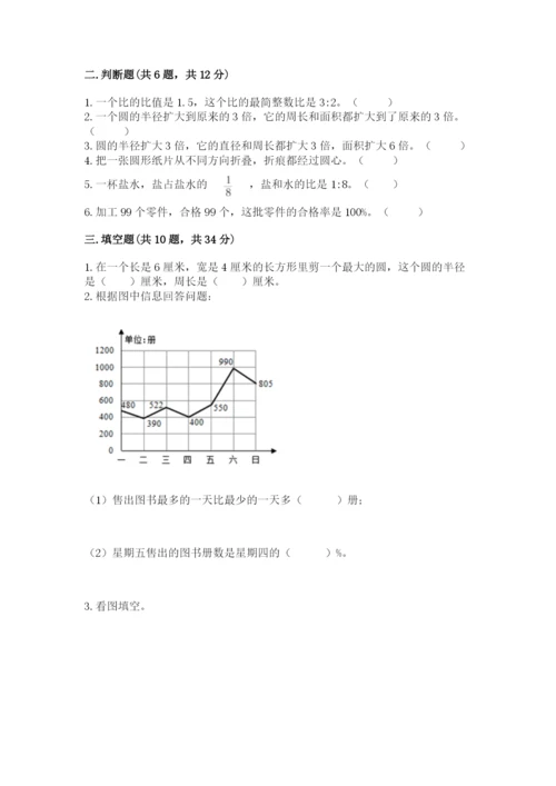 2022六年级上册数学期末考试试卷精品（网校专用）.docx