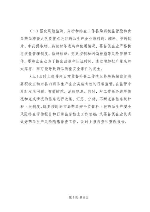 食药监药品生产监管工作方案.docx
