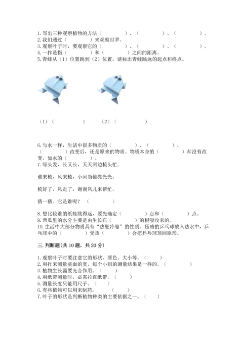 教科版小学一年级上册科学期末测试卷含答案【培优b卷】.docx