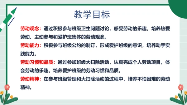 【核心素养目标】主题四 活动四《班级卫生人人做》课件-【东北师大版】《劳动实践》一上