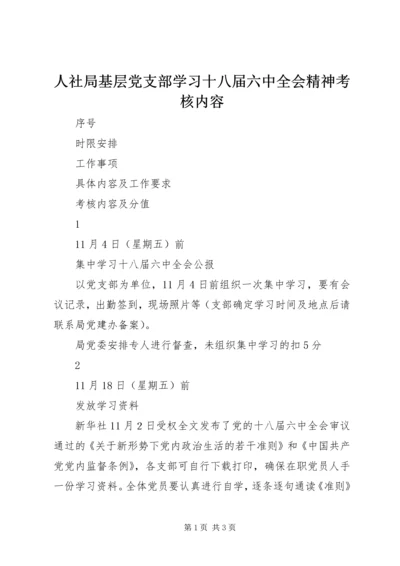 人社局基层党支部学习十八届六中全会精神考核内容.docx