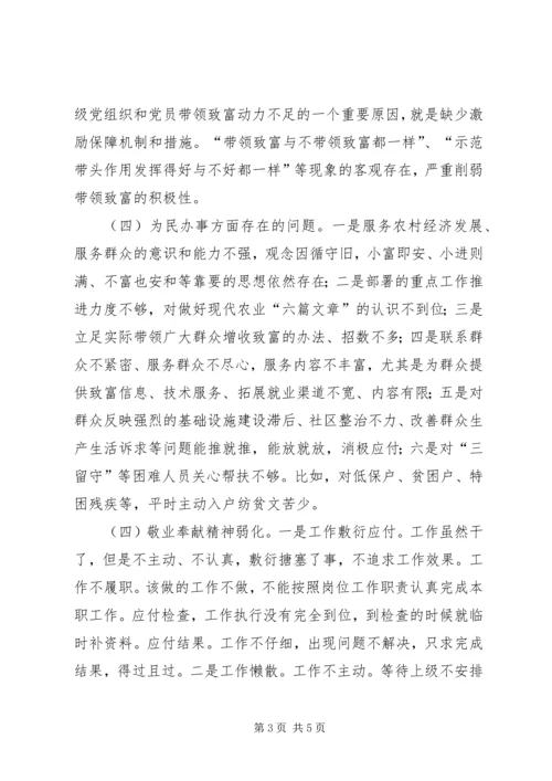 社区居委会组织生活个人对照检查材料.docx