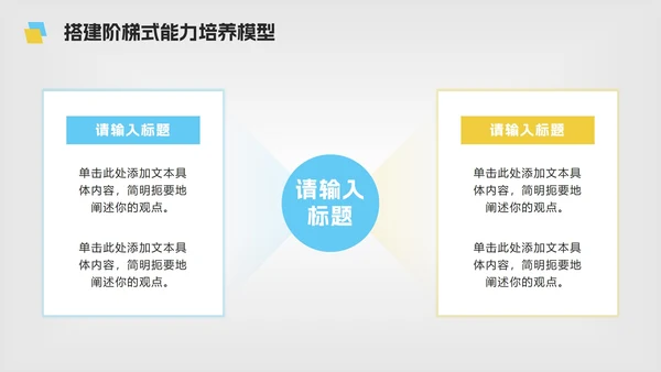 黄蓝色微立体简约大学生职业规划PPT模板