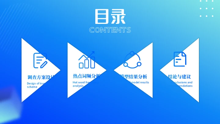 蓝色方块运营数据复盘通用PPT模板