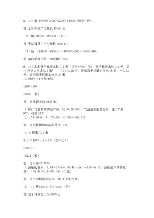 六年级小升初数学应用题50道（网校专用）word版.docx