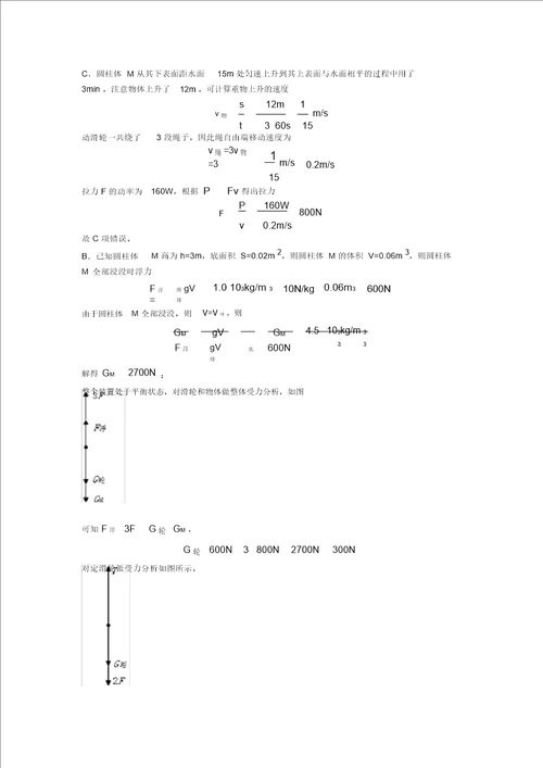 20202021中考物理二轮浮力类问题专项培优易错试卷及答案解析