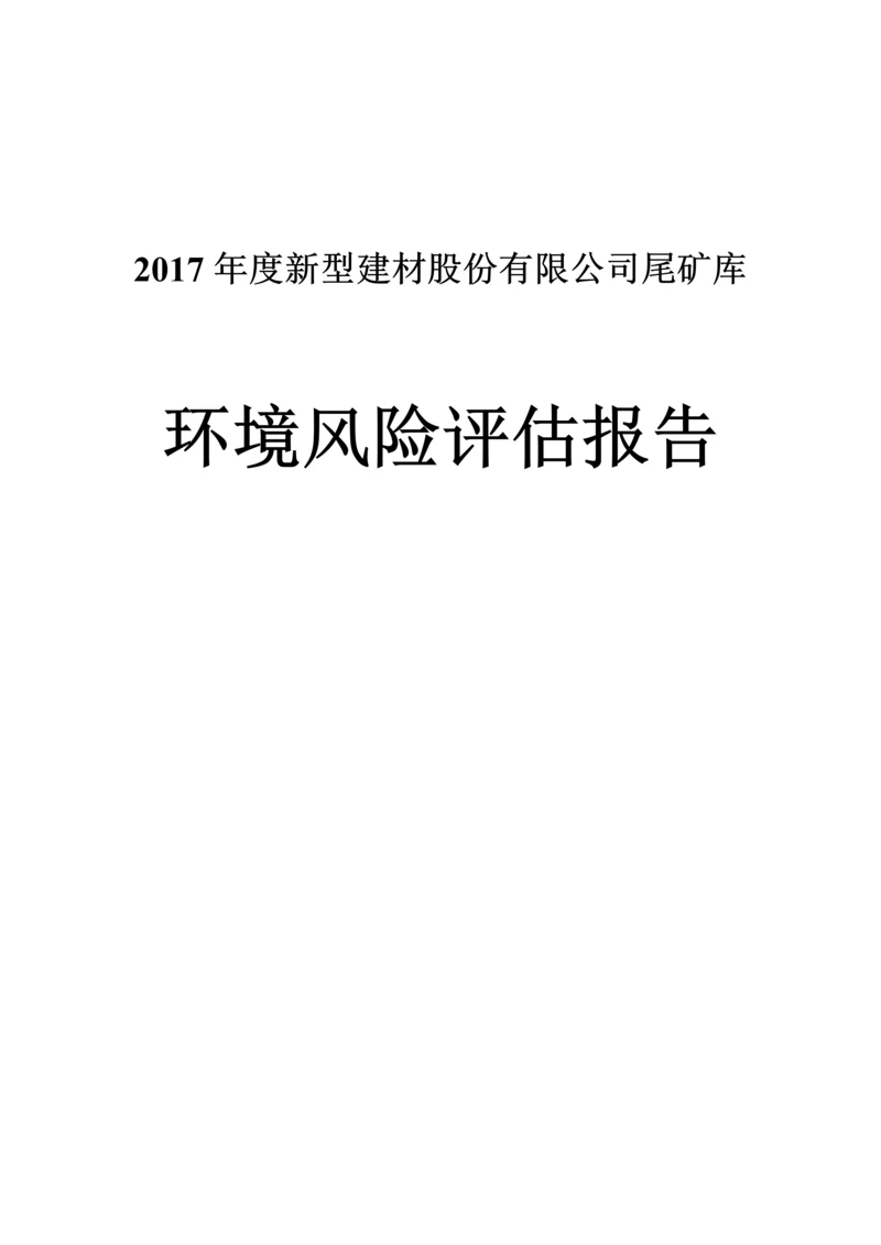 2017尾矿库环境风险评估报告.docx