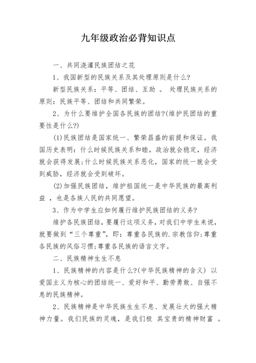 九年级政治必背知识点.docx