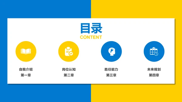 蓝黄商务个人简历通用PPT模板