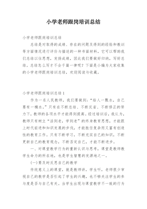 小学老师跟岗培训总结_1.docx