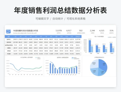 年度销售利润总结数据分析表