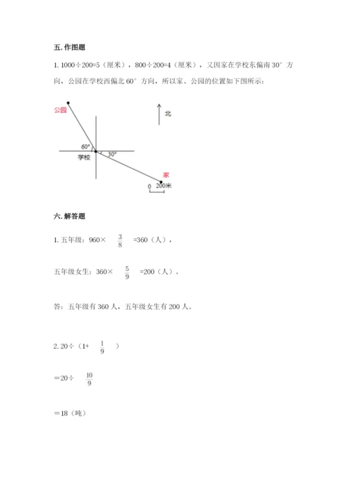 人教版六年级上册数学期末测试卷附答案【轻巧夺冠】.docx