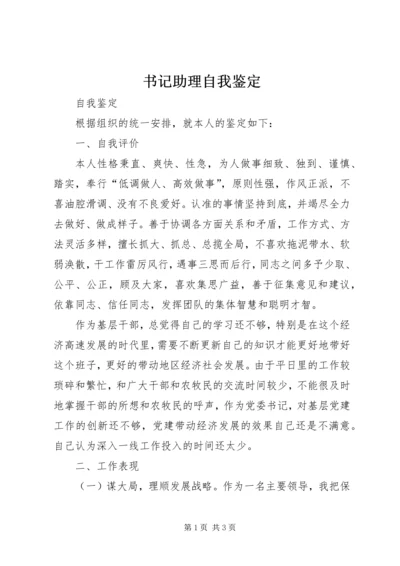 书记助理自我鉴定.docx