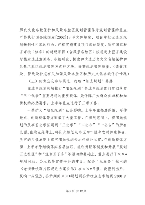 市规划局上半年工作总结.docx