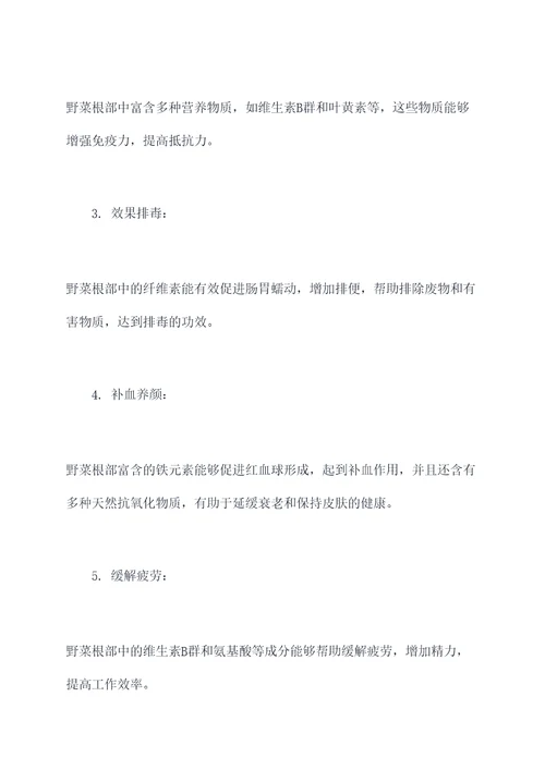 野菜根煲汤功效