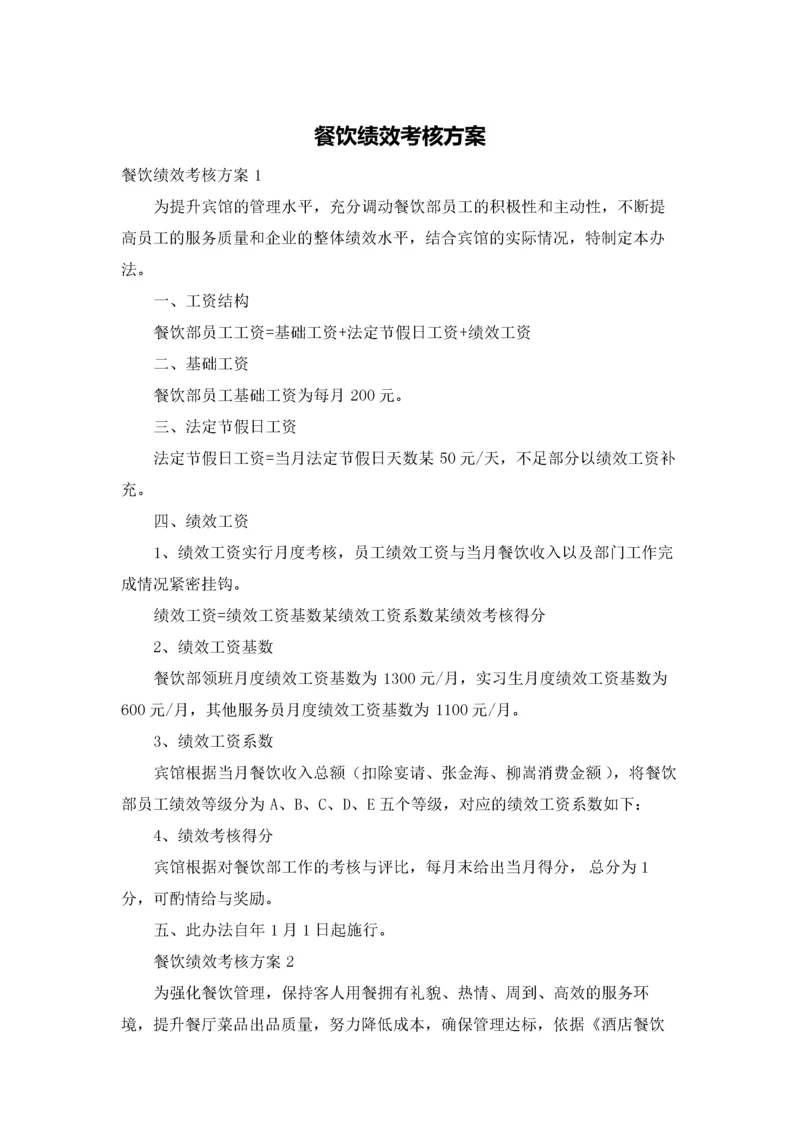 餐饮绩效考核方案.docx