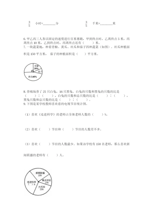 小学六年级上册数学期末测试卷含答案【考试直接用】.docx