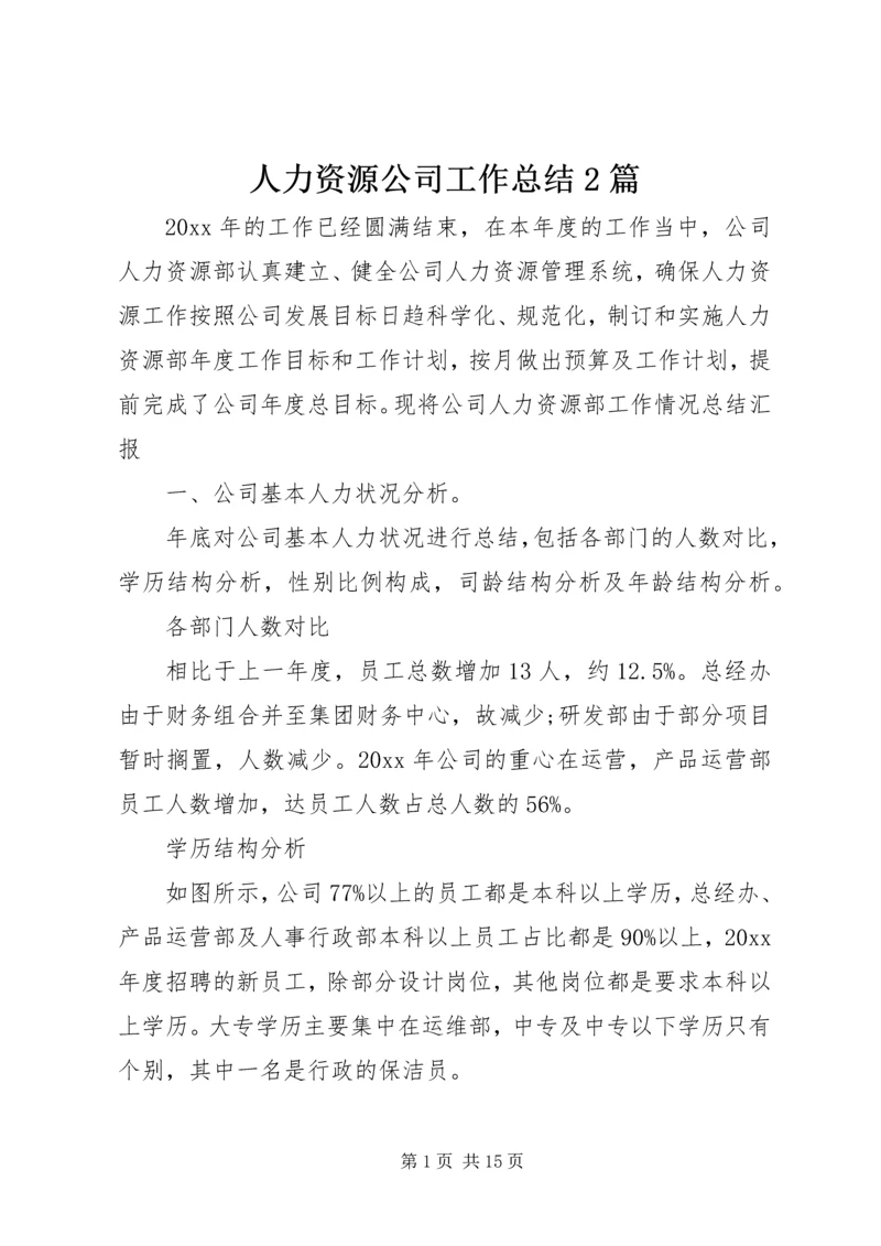 人力资源公司工作总结2篇.docx