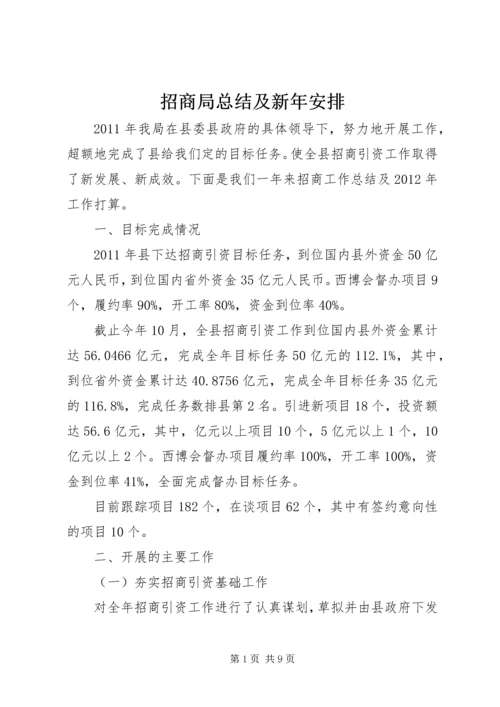 招商局总结及新年安排.docx