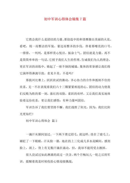 初中军训心得体会锦集7篇（三）.docx