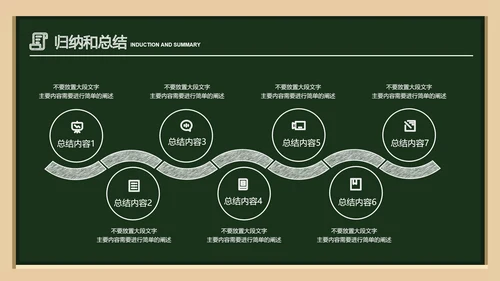 深绿色简约黑板风教育答辩PPT演示模板