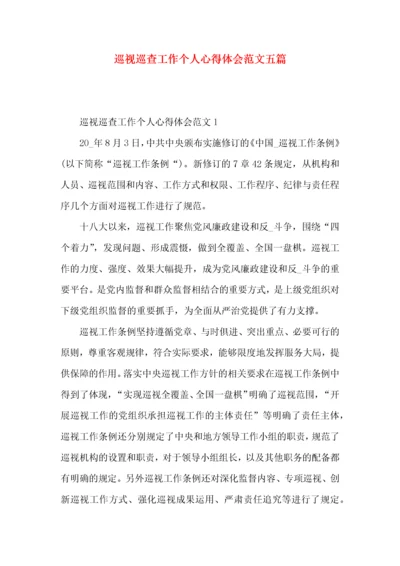 巡视巡查工作个人心得体会范文五篇.docx