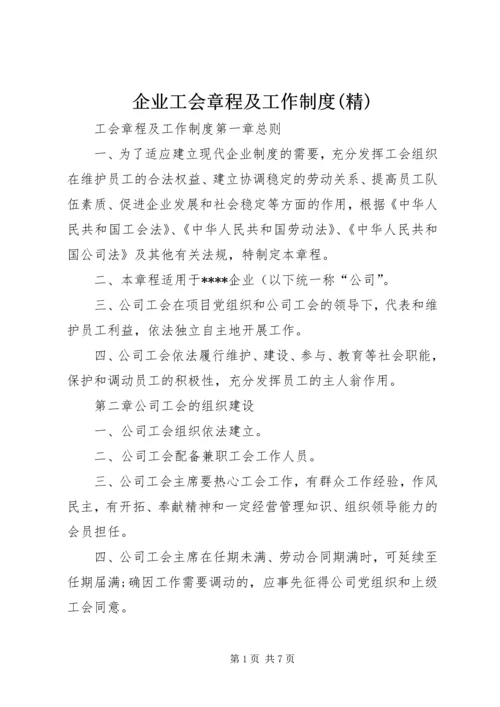 企业工会章程及工作制度(精).docx