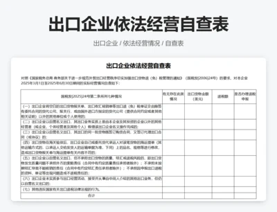 出口企业依法经营自查表