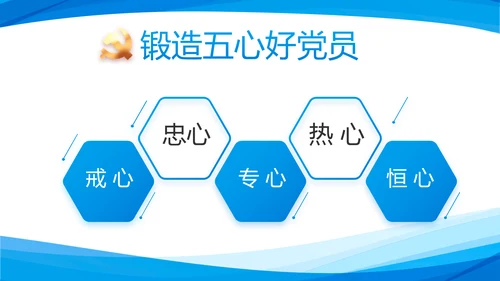 蓝色简约党支部工作专题动态PPT