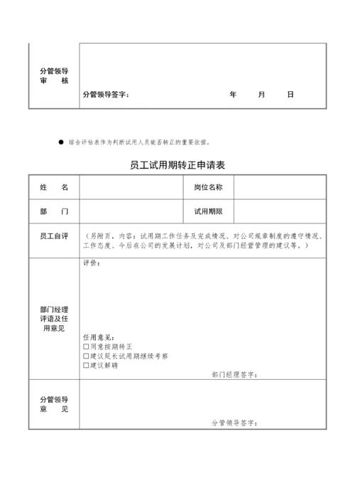 试用期管理办法及试用期考核表格.docx