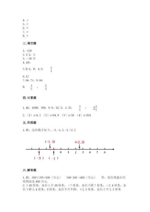 北京版小学六年级下册数学期末综合素养测试卷精品（突破训练）.docx