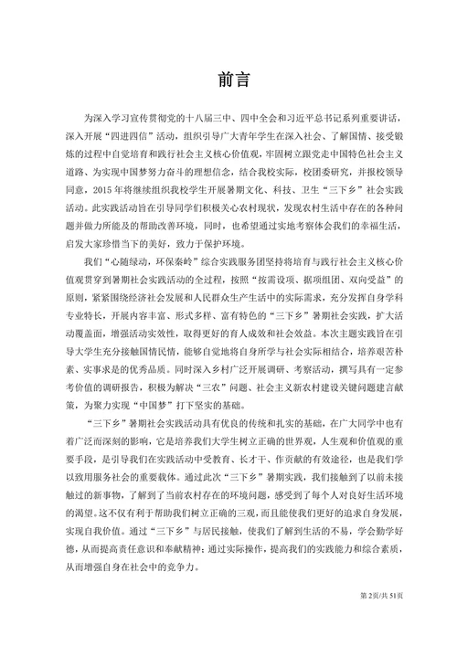 大学生综合社会实践调研报告