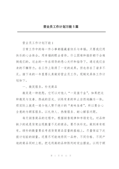营业员工作计划万能5篇.docx