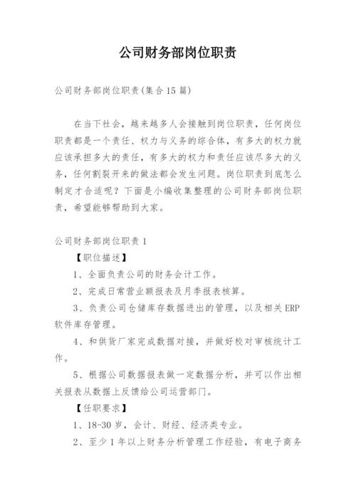 公司财务部岗位职责.docx