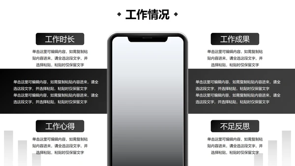 极简几何形状白底黑白述职汇报总结PPT模板